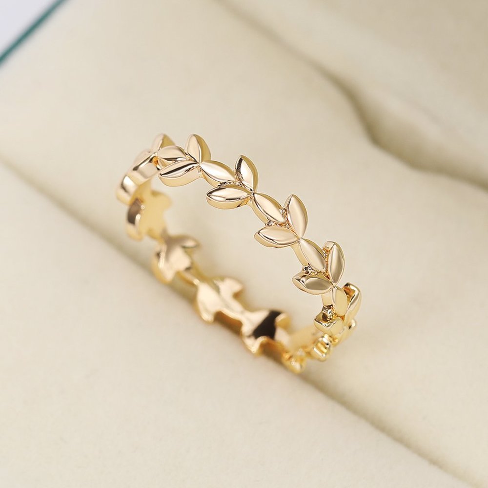 Dainty Yellow Gold Plated Simple Dainty Beautiful Ring for Women/Girl, K947 - Picture 4 of 8